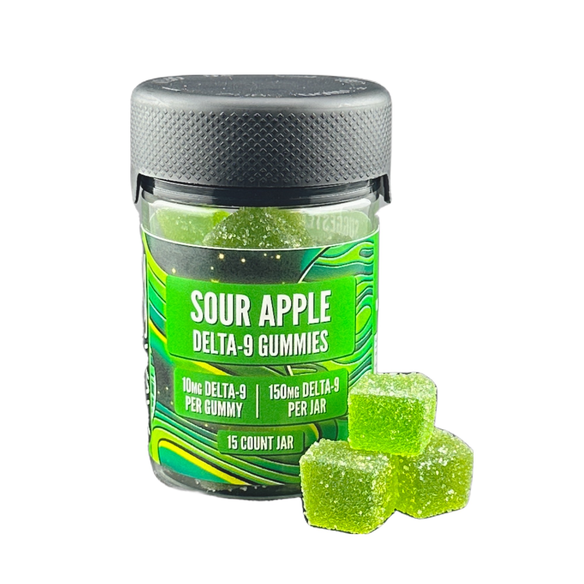 Delta 9 + CBD Gummies - Sour Apple from Avaloo d9 gummy 150mg sour apple