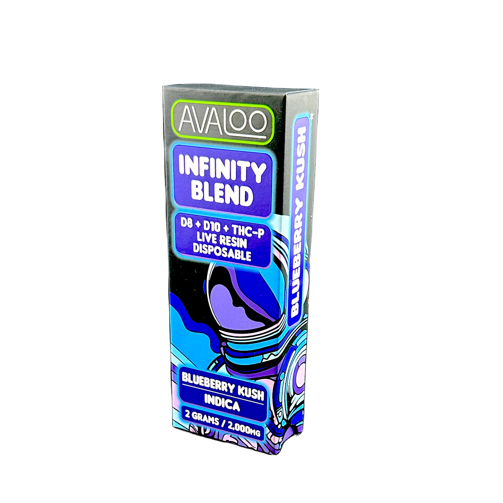 Delta 8 Infinity Blend 2g Disposable - Blueberry Cookies (Indica) from Avaloo delta 8 infinity disposable 2g blueberry kush