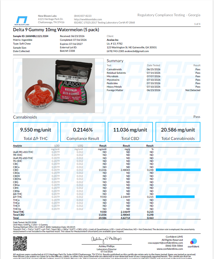 Delta 9 + CBD Gummies – Watermelon – 10mg THC + 10mg CBD from Avaloo Delta 9 + CBD Gummies – Watermelon – 10mg THC + 10mg CBD - Image 4