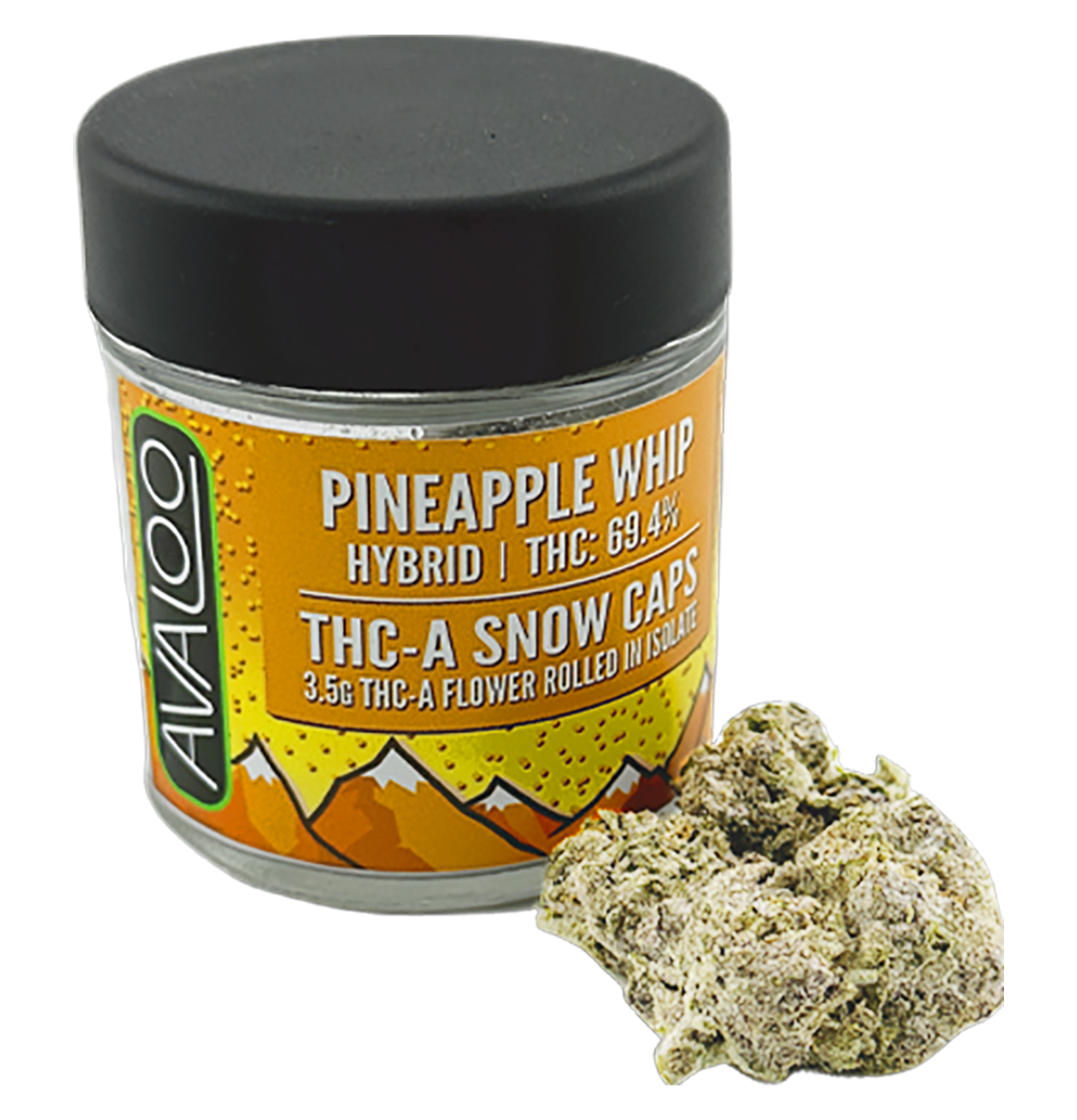 THC-A Snow Caps - Pineapple Whip (Hybrid) from Avaloo thc a snow caps apple jacks (hybrid)