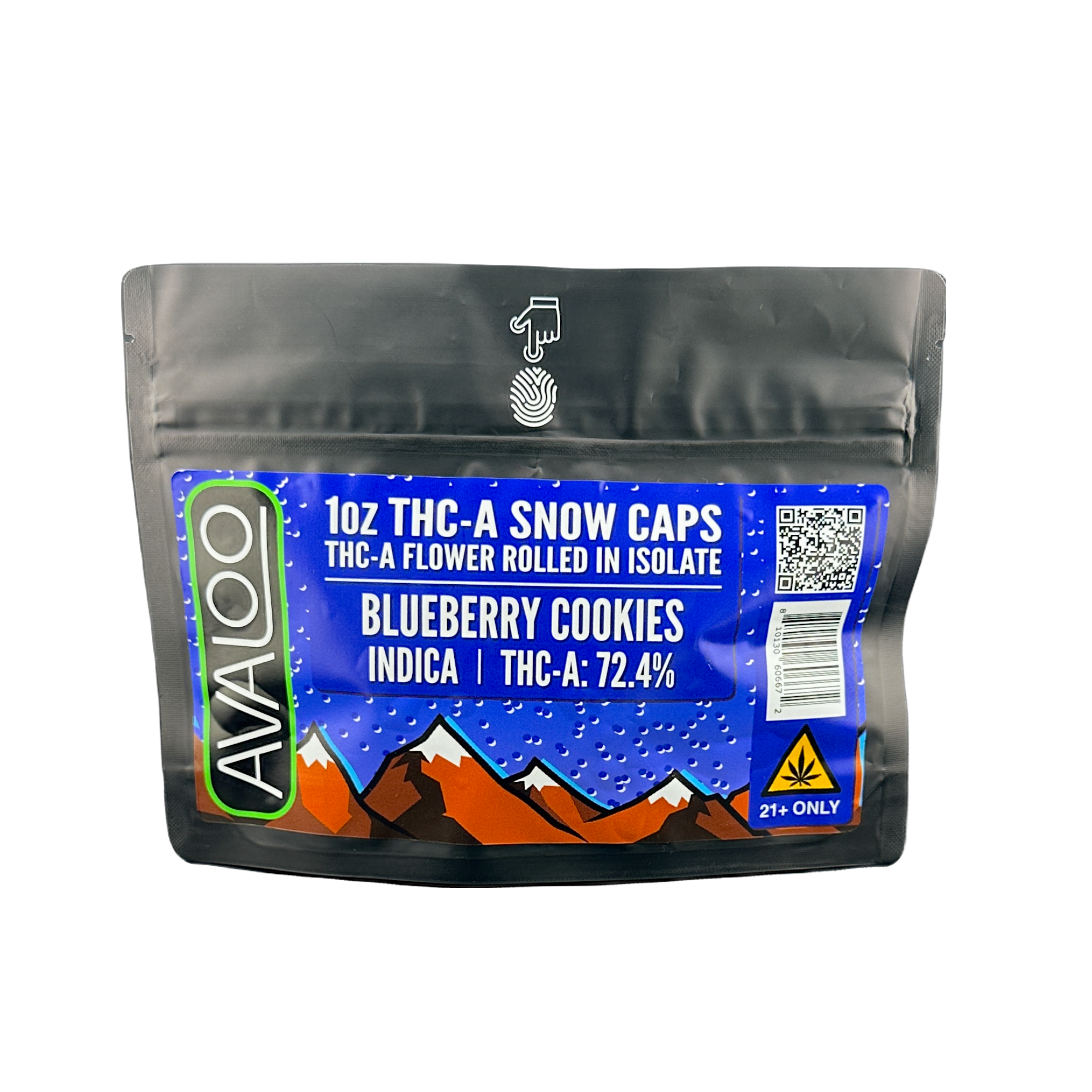 THC-A Snow Caps - Blueberry Cookies (Indica) from Avaloo snow caps 1oz blueberry cookies