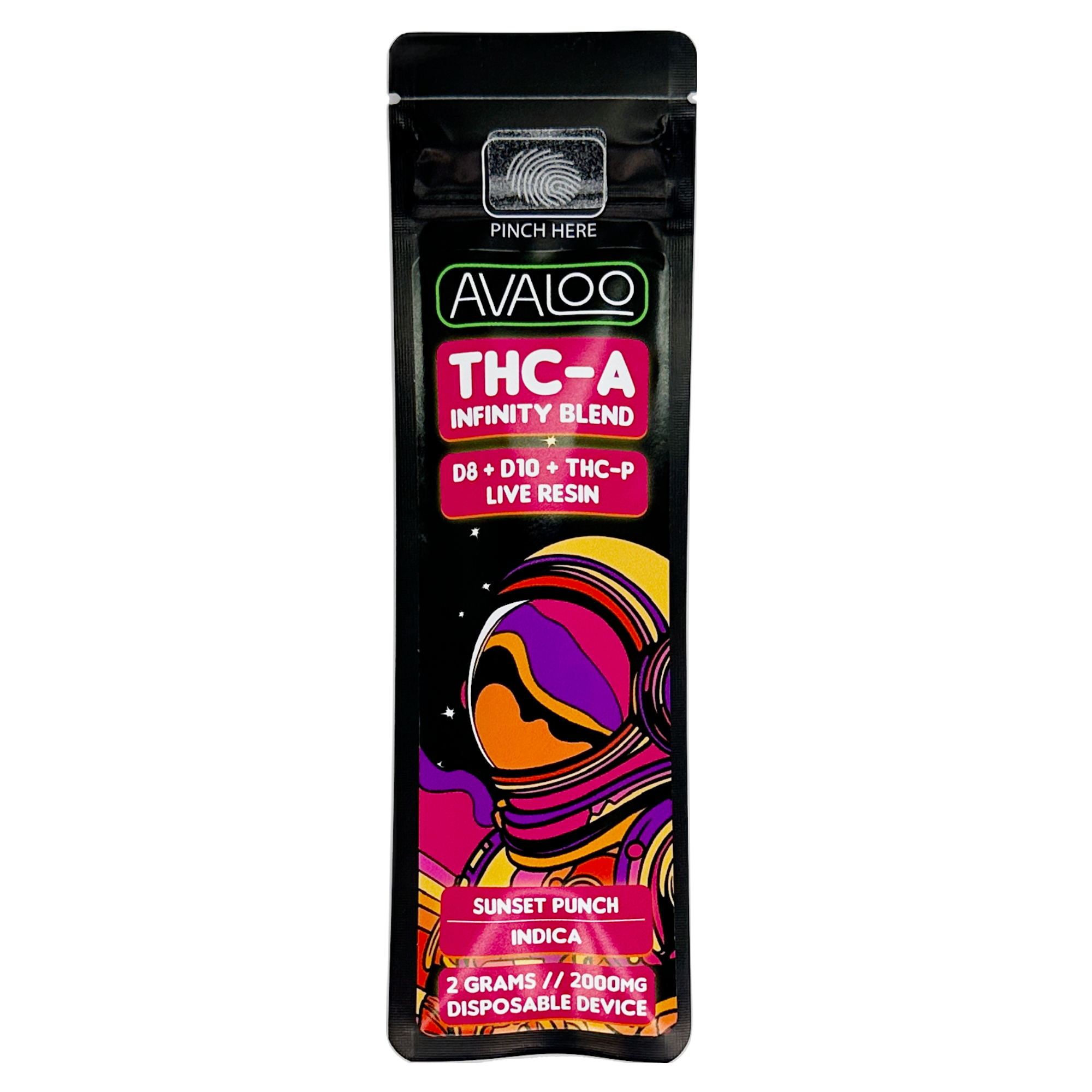THC-A Infinity Blend 2g Disposable – Sunset Punch from Avaloo thc a 2g disposable blueberry cookies (indica)