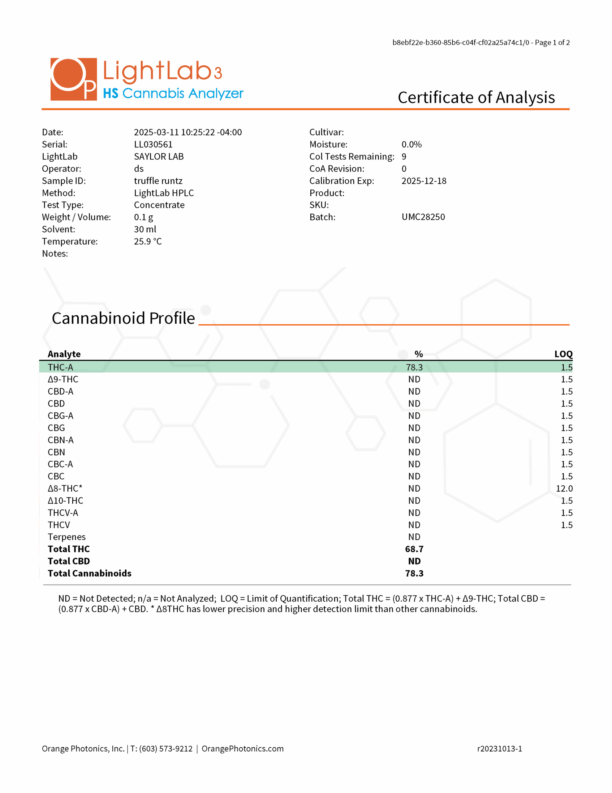 THC-A Snow Caps - Truffle Runtz (Hybrid) from Avaloo snow caps truffle runtz coa