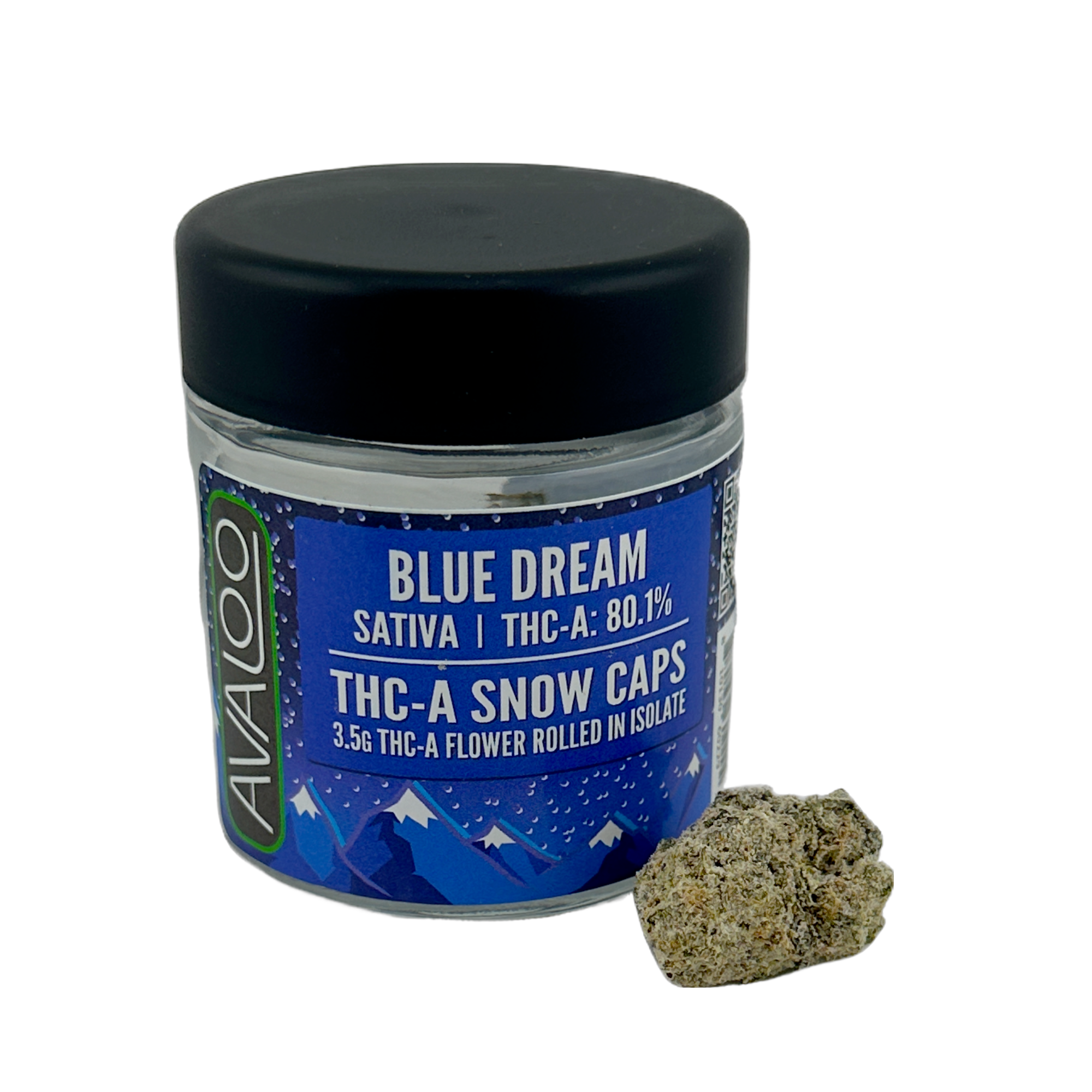 THC-A Snow Caps - Blue Dream (Sativa) from Avaloo thca snow cap blue dream 3.5g