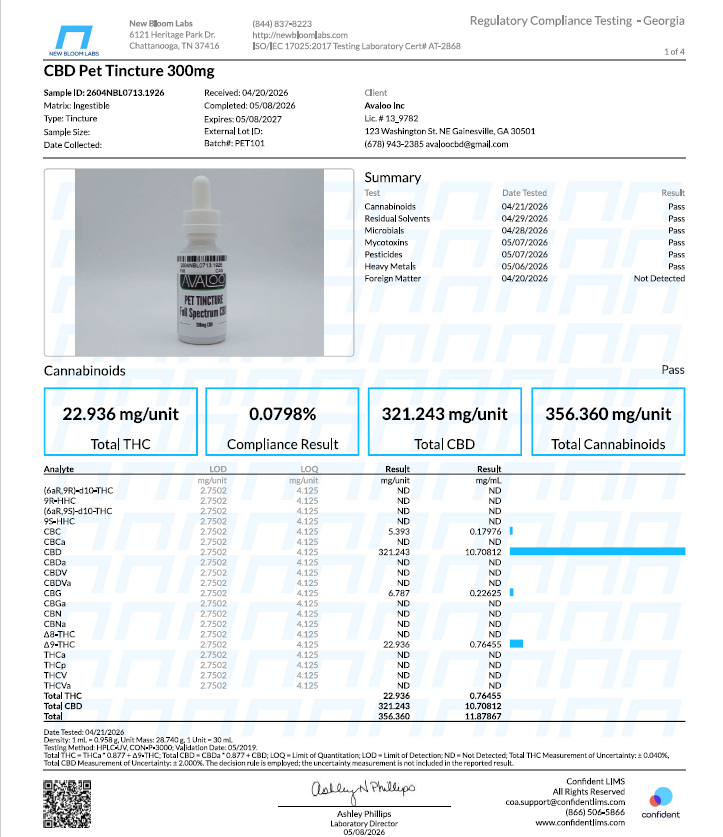 CBD Pet Tincture 300mg Chicken Flavor from Avaloo CBD Pet Tincture 300mg Chicken Flavor - Image 3