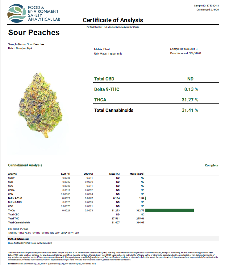 THC-A Exotic Flower - Sour Peaches (Hybrid) Guest Edition from Avaloo THC-A Exotic Flower - Sour Peaches (Hybrid) Guest Edition - Image 2