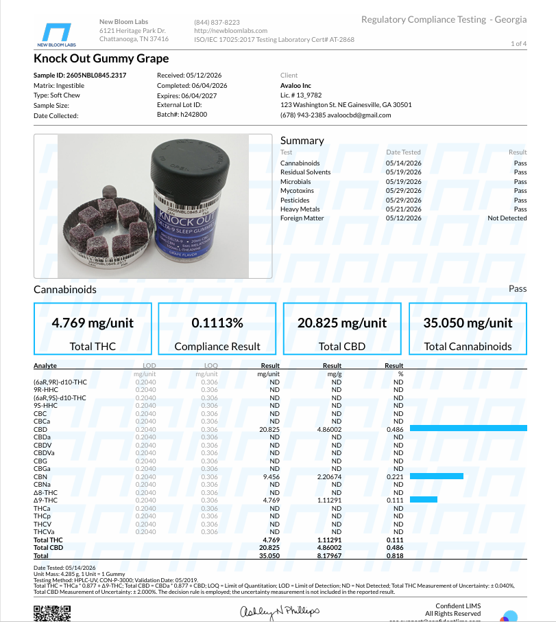 Delta 9 Knock Out Sleep Gummy from Avaloo Delta 9 Knock Out Sleep Gummy - Image 3