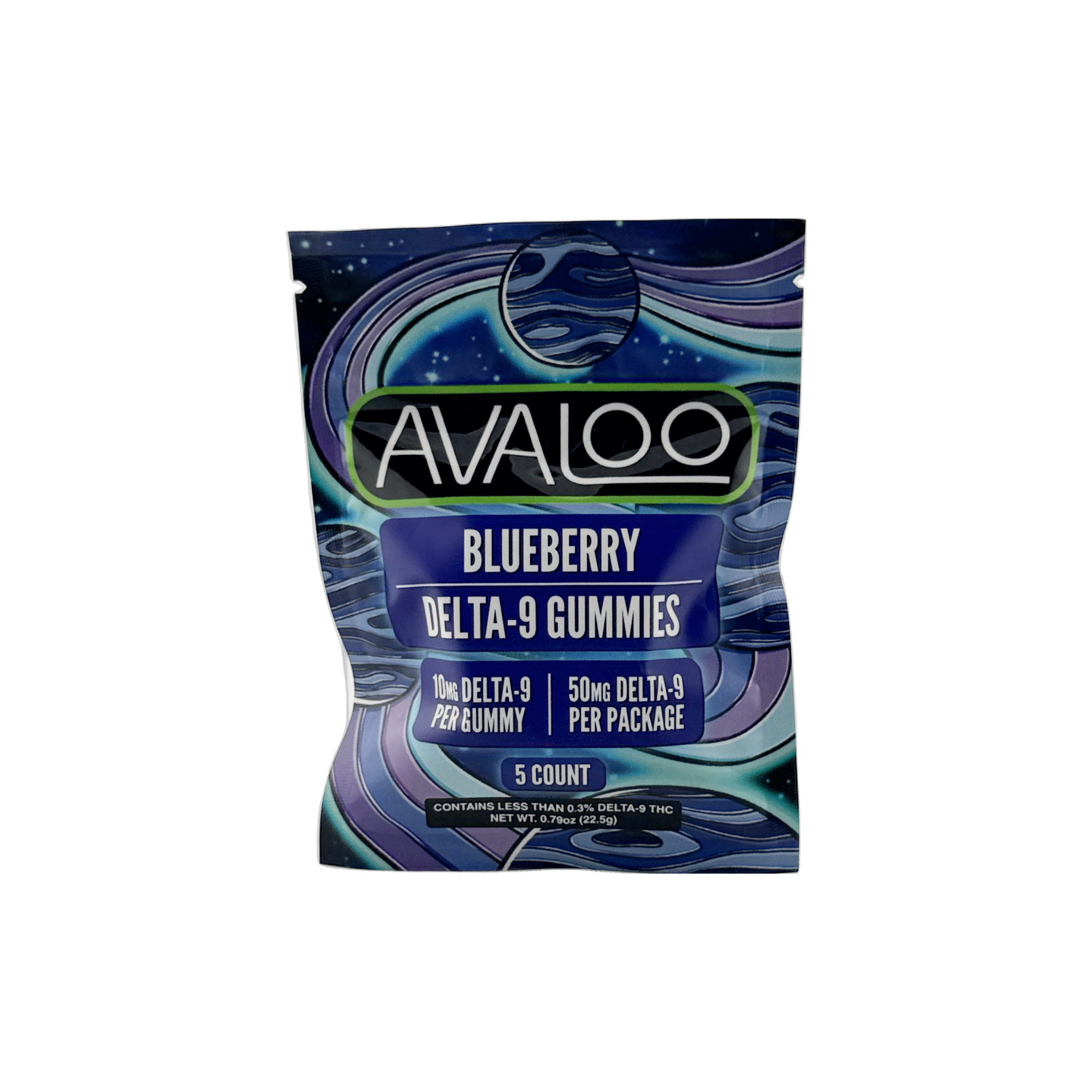 Delta 9 + CBD Gummies – Blueberry – 10mg THC + 10mg CBD from Avaloo Delta 9 + CBD Gummies – Blueberry – 10mg THC + 10mg CBD