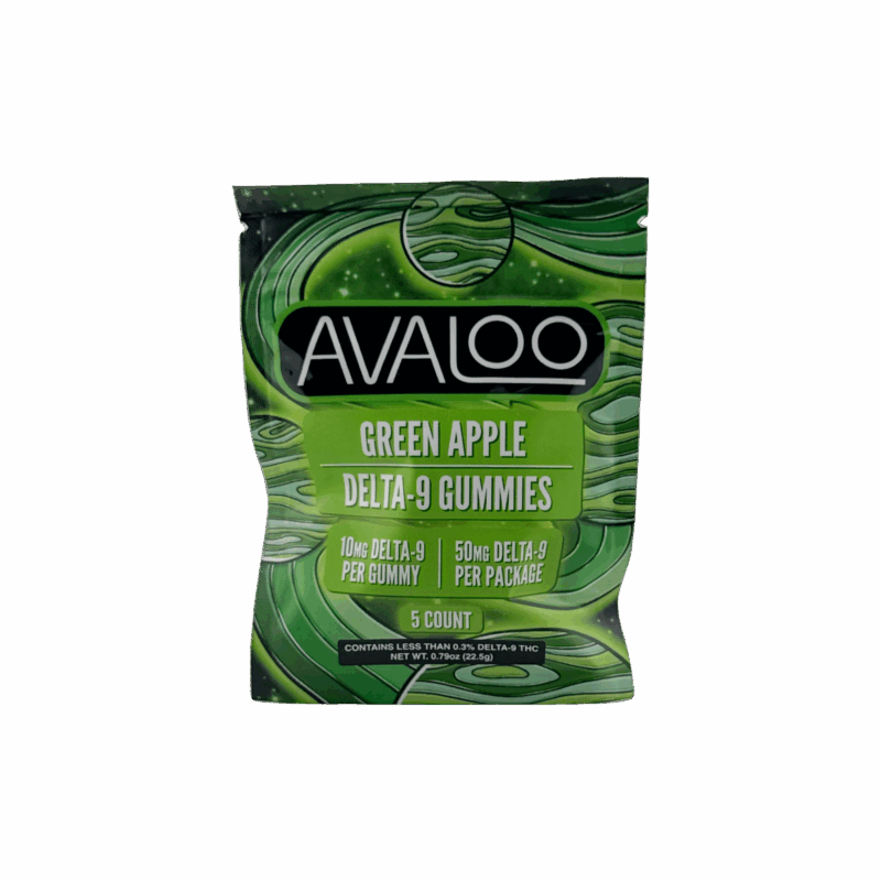 Delta 9 + CBD Gummies – Green Apple – 10mg THC + 10mg CBD